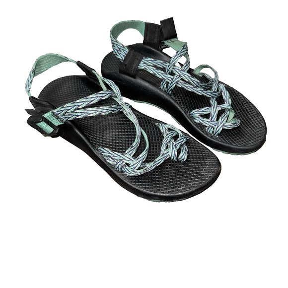 Chaco ZX2 Strappy Green Adjustable Open Toe Sport Sandals Shoes Women's Size 8 - Picture 1 of 7